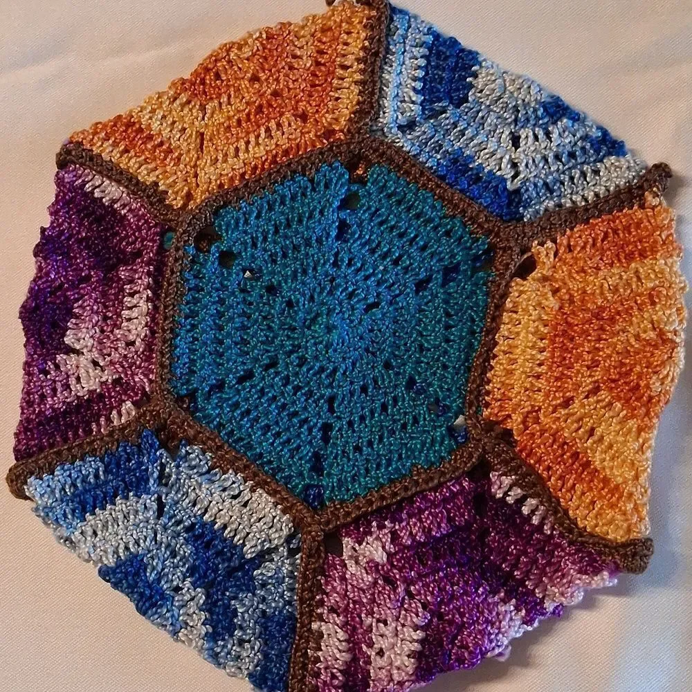 Purple Grape‎ Cluster Hand Crocheted Bottle Cap Hot Pad/ Coasters/potholder Set